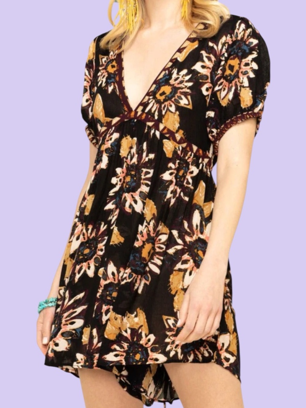 NWT FREE PEOPLE One the Edge Floral Romper M